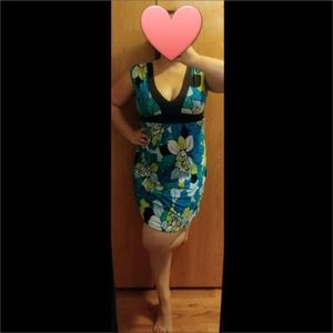 Blue and Yellow Flowers Dress